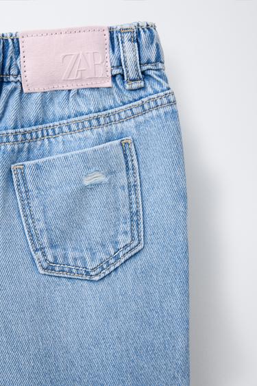 JEANS MOM FIT DÉCHIRÉ - Bleu clair de Zara - Image 3