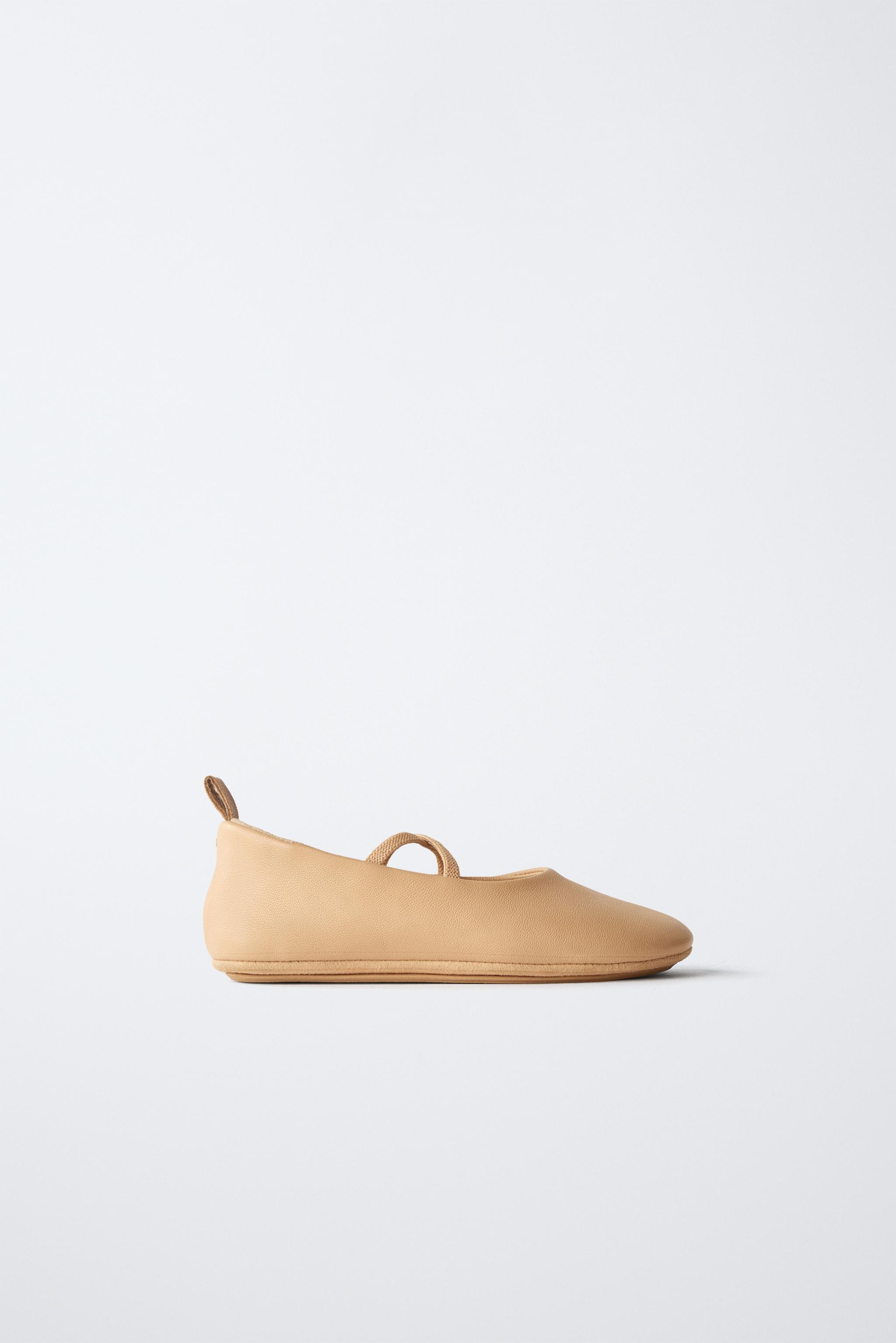 レザーバレリーナシューズ - サンドブラウン | ZARA Japan / 日本