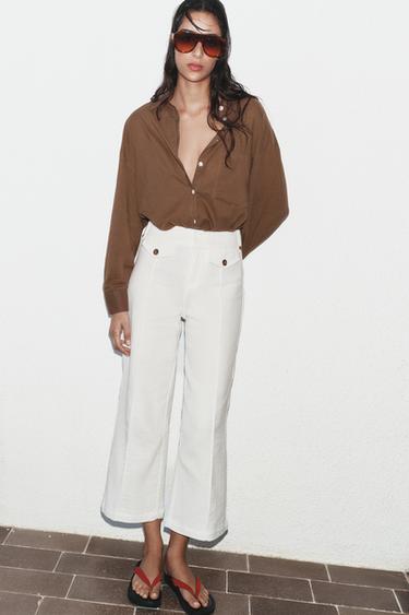 RUSTIC WEAVE CULOTTES - Ecru by Zara