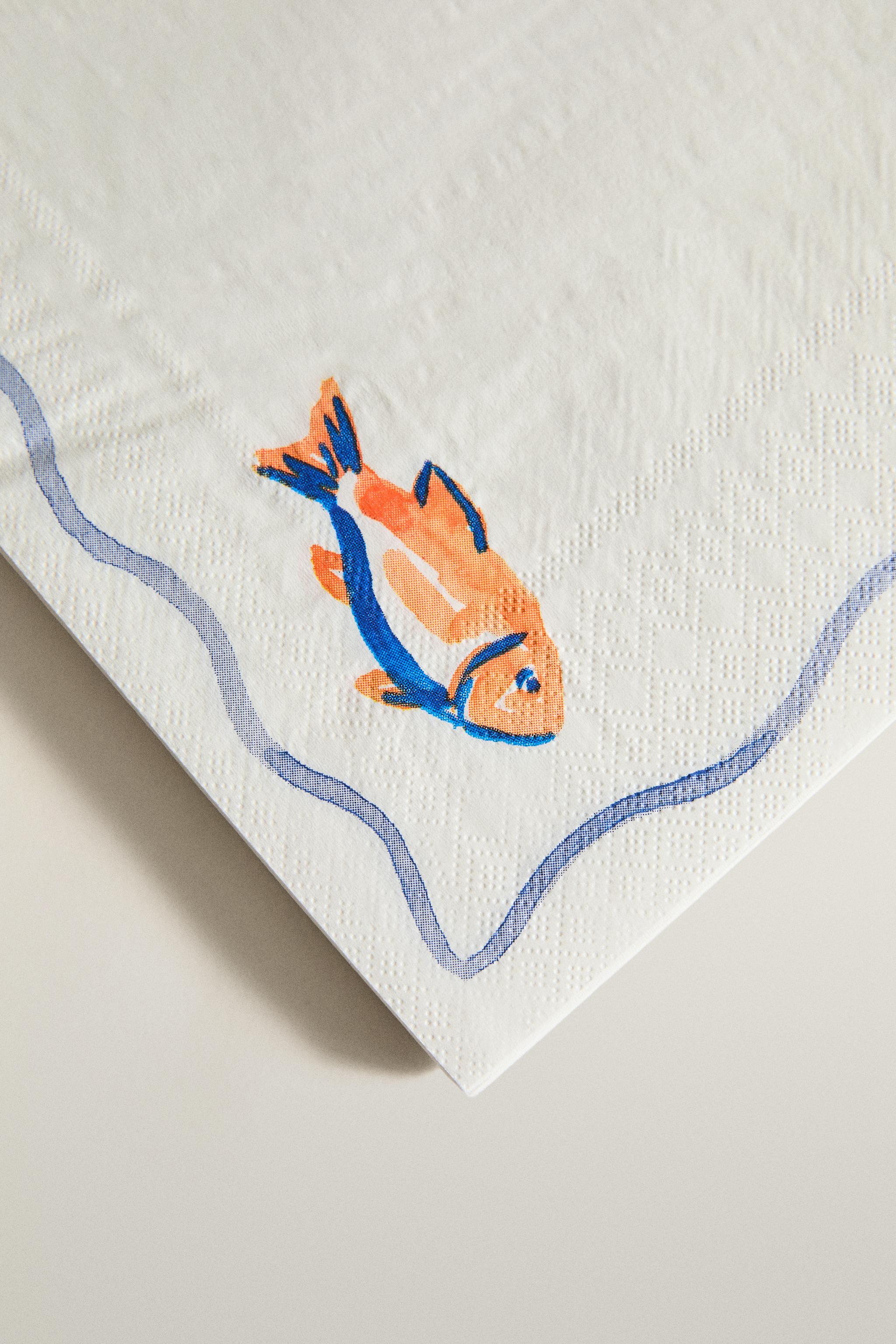 FISH PAPER NAPKINS (PACK OF 20)