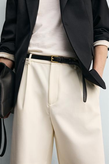 LOOSE-FITTING PLEATED BERMUDA SHORTS - Oyster-white by Zara - Image 5