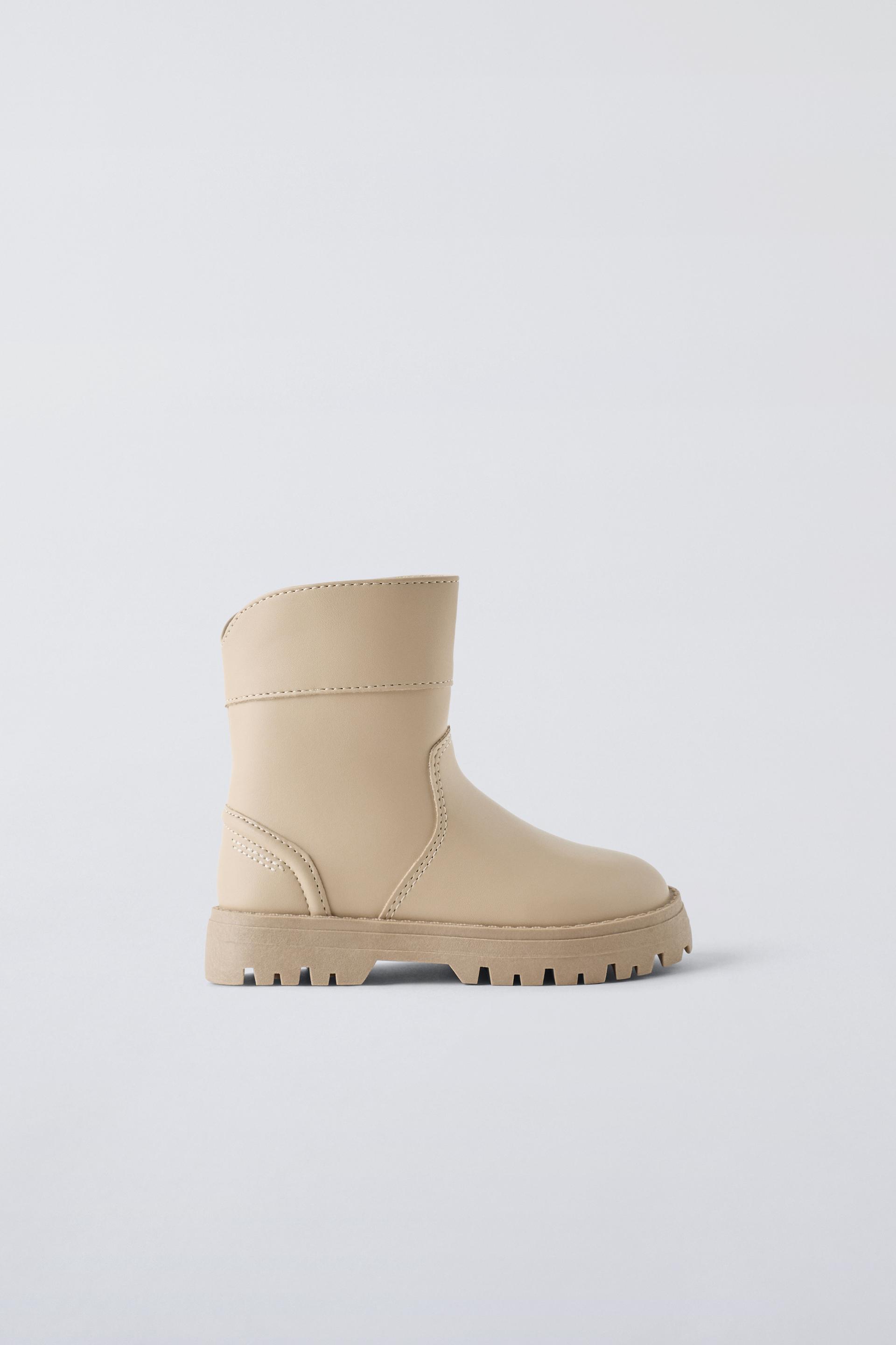 Zara kids leather lug sole deals boots