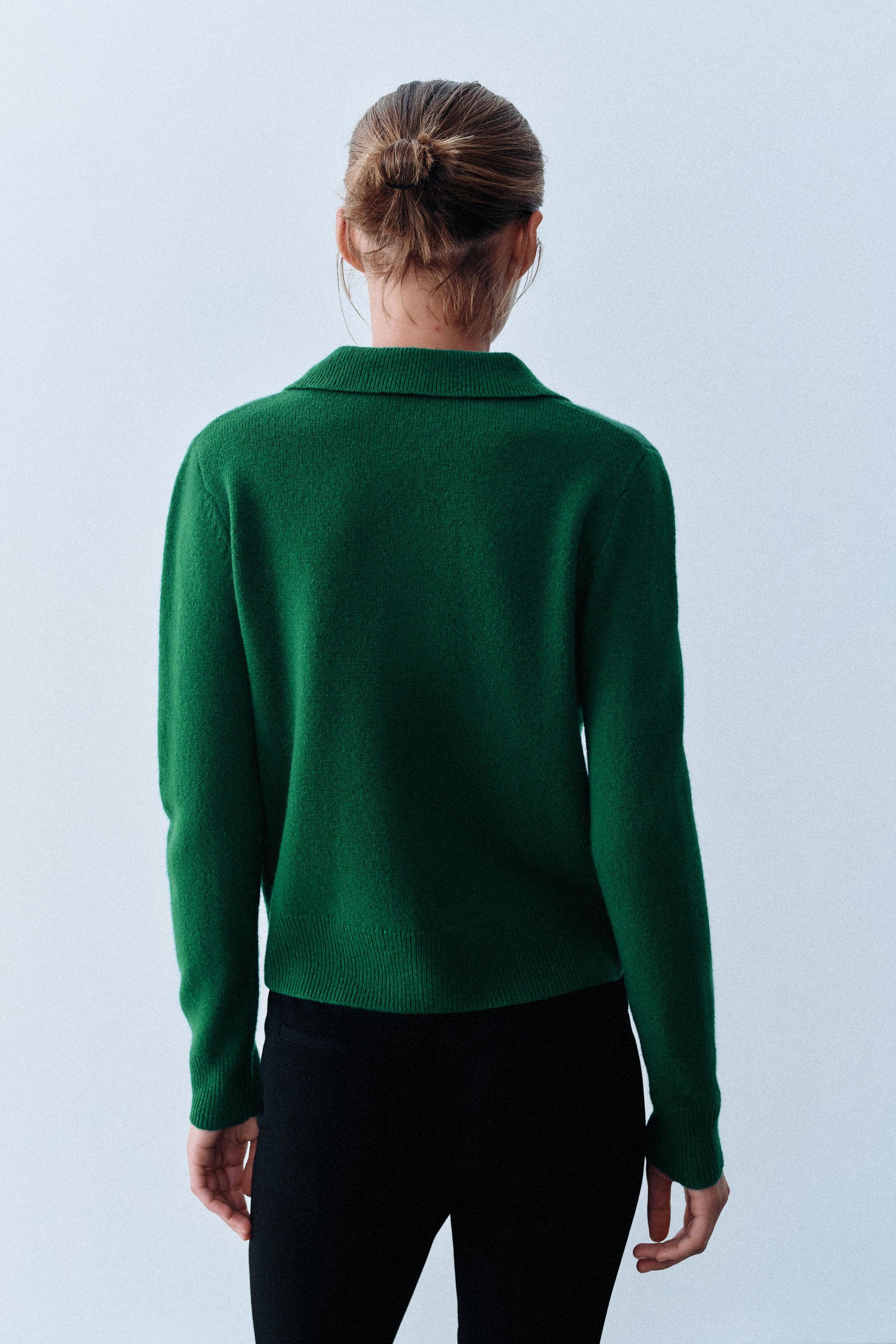 100% WOOL POLO SWEATER