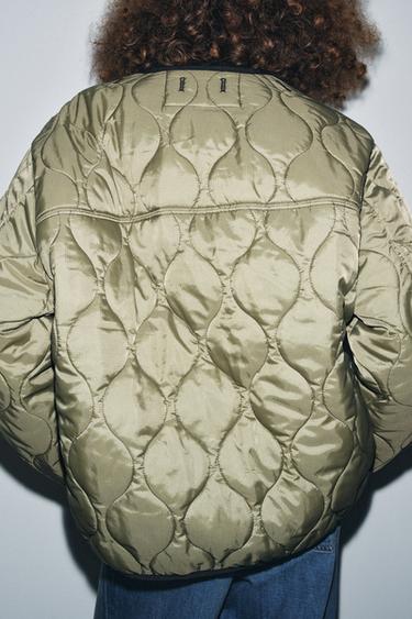 ZW COLLECTION REVERSIBLE QUILTED JACKET - Black / Green by Zara - Image 6