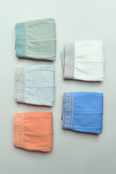 6-14 ANS/ LOT DE CINQ BOXERS INSCRIPTION - Multicolore de Zara