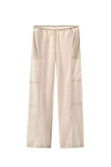FLORAL EMBROIDERED LACE TROUSERS