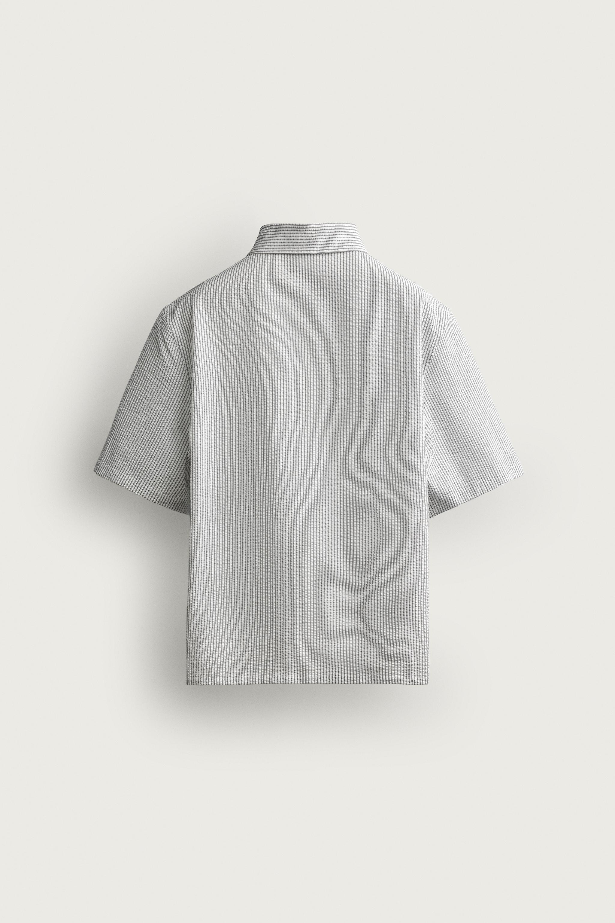 シアサッカー リラックスフィットシャツ - ストライプ | ZARA Japan / 日本