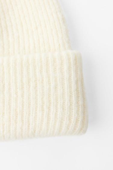 TURN-UP KNIT BEANIE - Oyster-white by Zara
