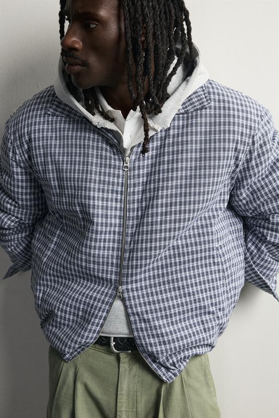 CHEMISE MATELASSÉE CARREAUX - Bleu de Zara - Image 5