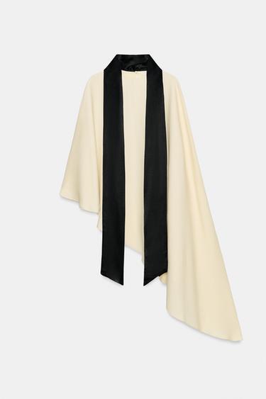 Zara ZW COLLECTION ASYMMETRIC SCARF BLOUSE - Yellow