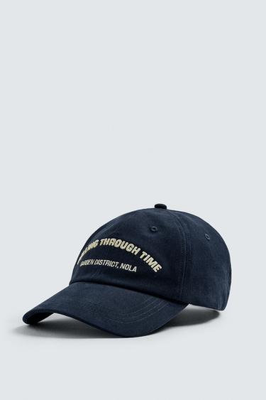 CAP WITH CONTRAST EMBROIDERY - Navy blue by Zara - Image 0