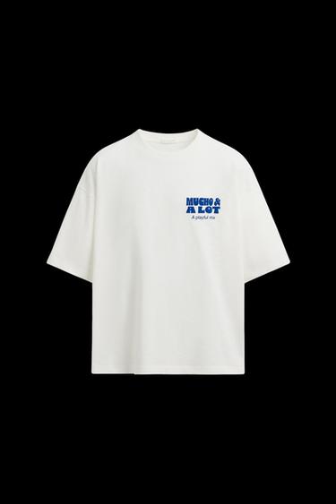 T-SHIRT MIT SCHRIFTZUG-PRINT - Weiß von Zara - Bild 0