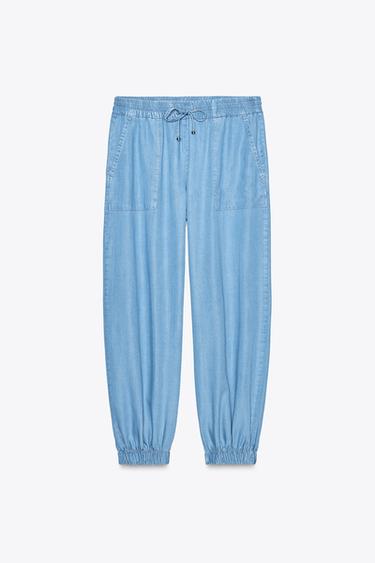 PANTALON DE JOGGING POIGNETS BAS - Indigo clair de Zara - Image 4