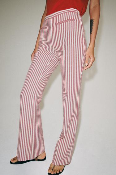 БРЮКИ В ПОЛОСКУ — ZW COLLECTION — Красный / Белый от Zara
