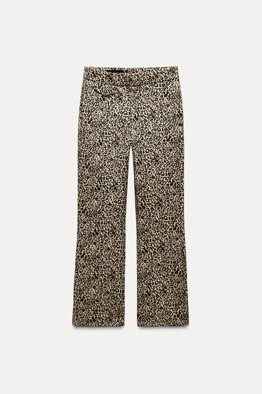 УКОРОЧЕННЫЕ БРЮКИ FLARE — Леопардовый от Zara — изображение 0