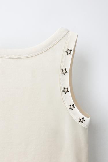 TOP À CLOUS - Beige de Zara - Image 3