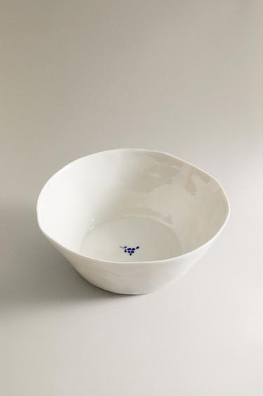 FLORAL PORCELAIN BOWL - White / Navy by Zara - Image 1
