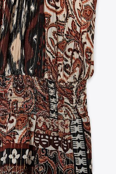 METALLIC THREAD PRINTED DRESS - Multicoloured by Zara - Image 10