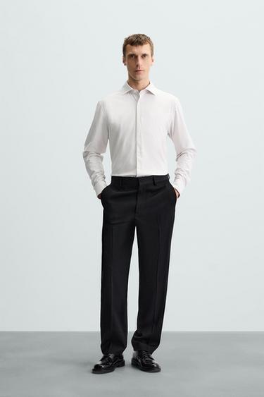 Zara REGULAR FIT SHIRT - Ecru / Beige - Image 0