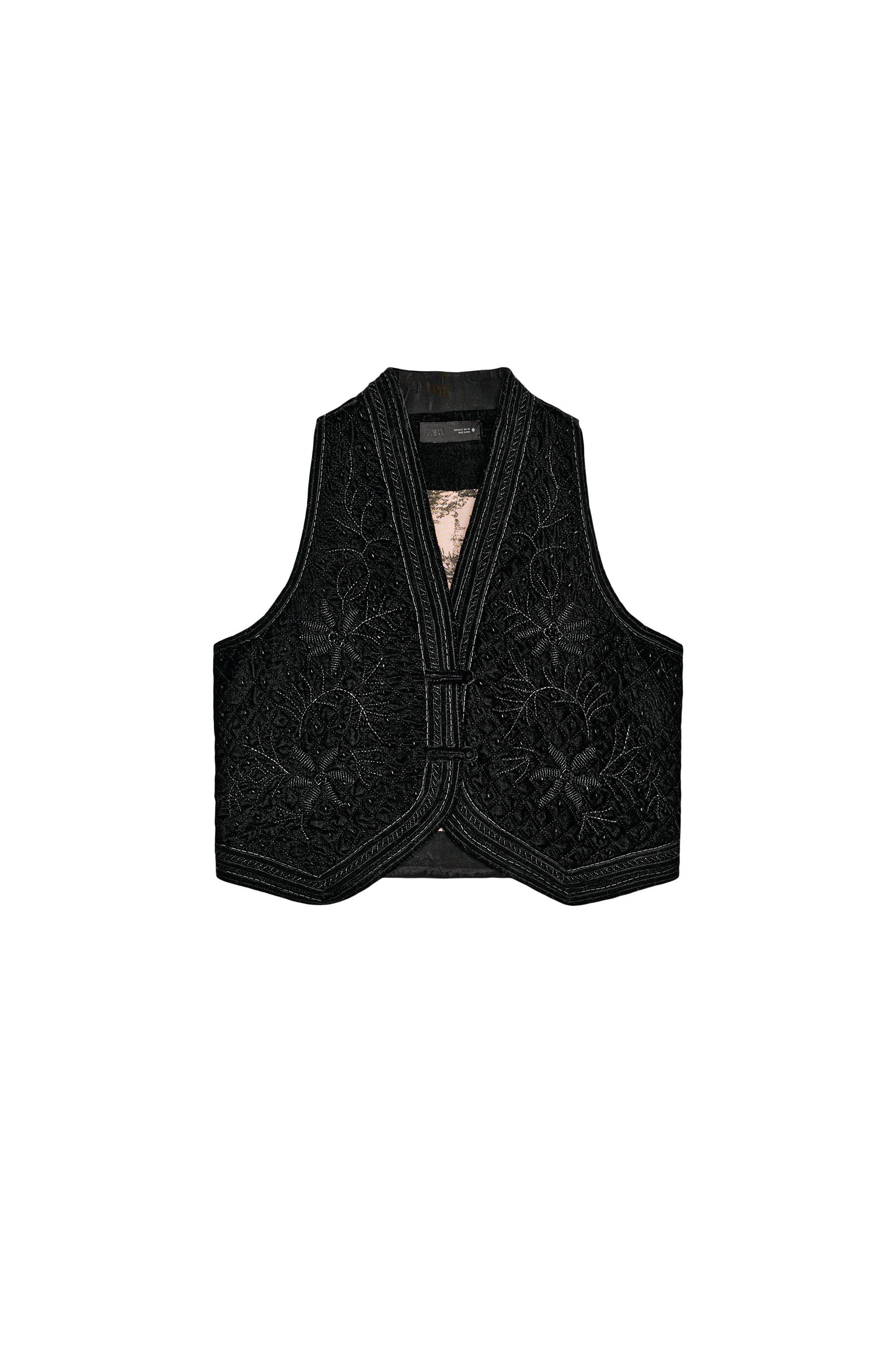 ZW COLLECTION LIMITED EDITION EMBROIDERED VELVET WAISTCOAT - Black