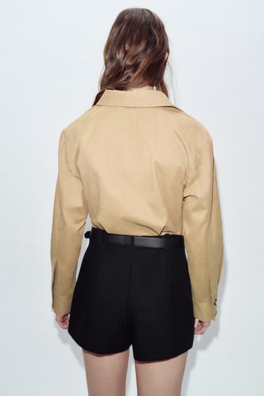 JUPE-PANTALON AVEC CEINTURE - Noir de Zara - Image 3