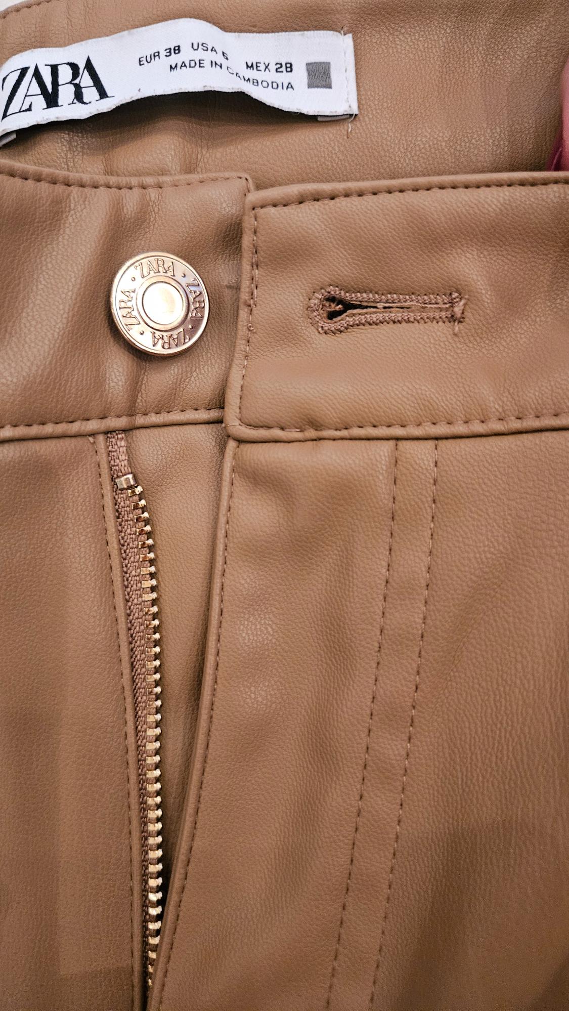 FAUX LEATHER MINI FLARE TROUSERS - Image 4