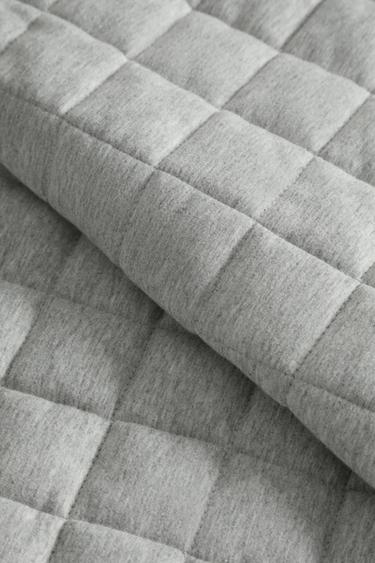 GREY COTTON JERSEY MELANGE QUILT - Light grey by Zara - Image 2