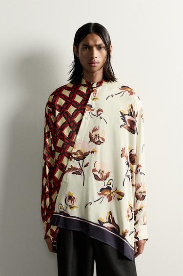 Zara LIMITED EDITION MIXED PRINT OVERSIZED SHIRT - Printed