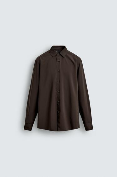 STRETCH SHIRT - chocolate by Zara