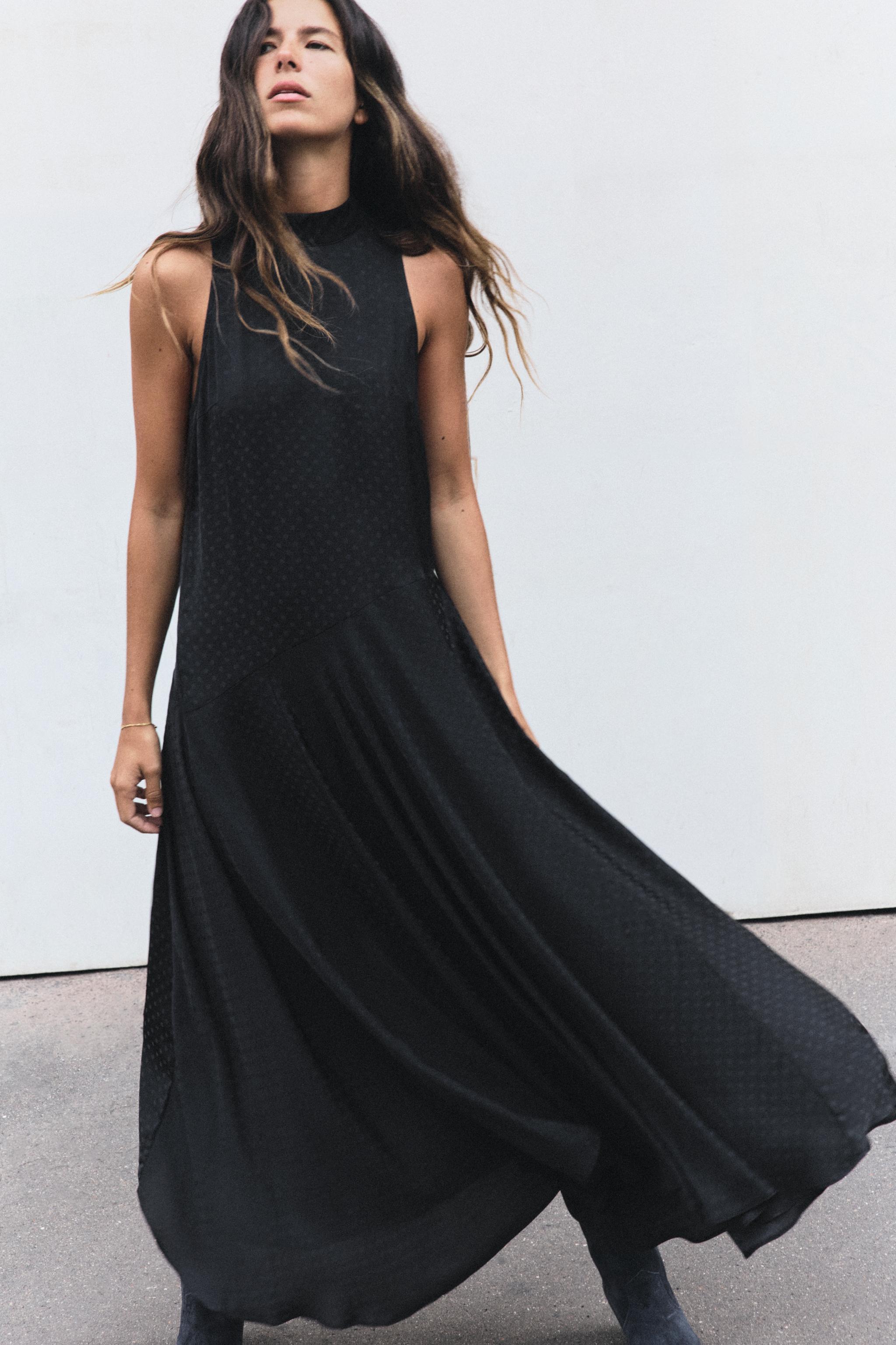 LONG POLKA-DOT DRESS