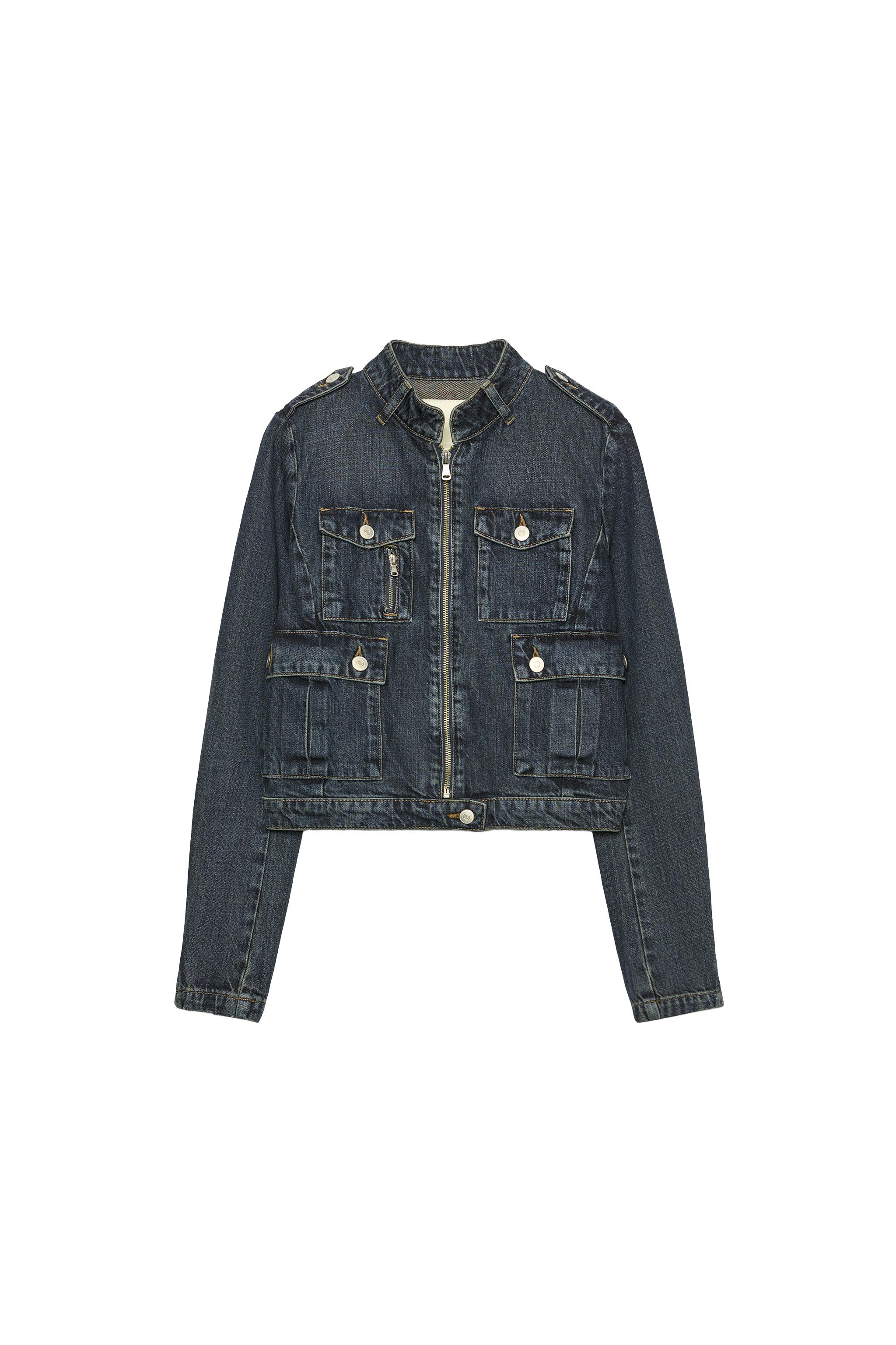 CHAQUETA ENTALLADA BOLSILLOS TRF DENIM