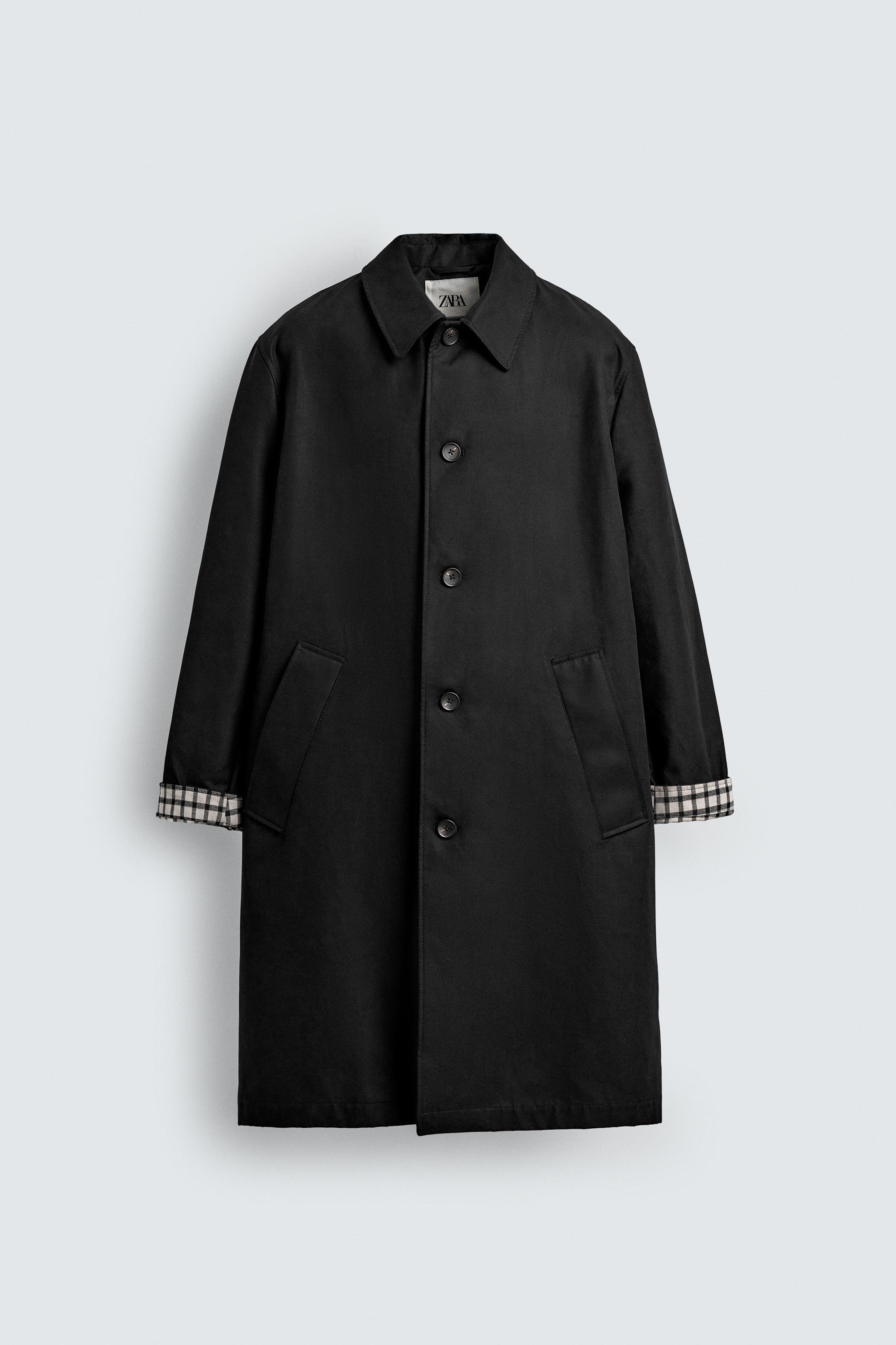 ZARA メンズ　トレンチコート　ブラック 楽天市場】トレンチコート（ブランドザラ）（メンズファッション