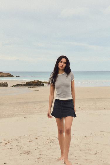 Zara LAYERED TANK TOP - Gray marl