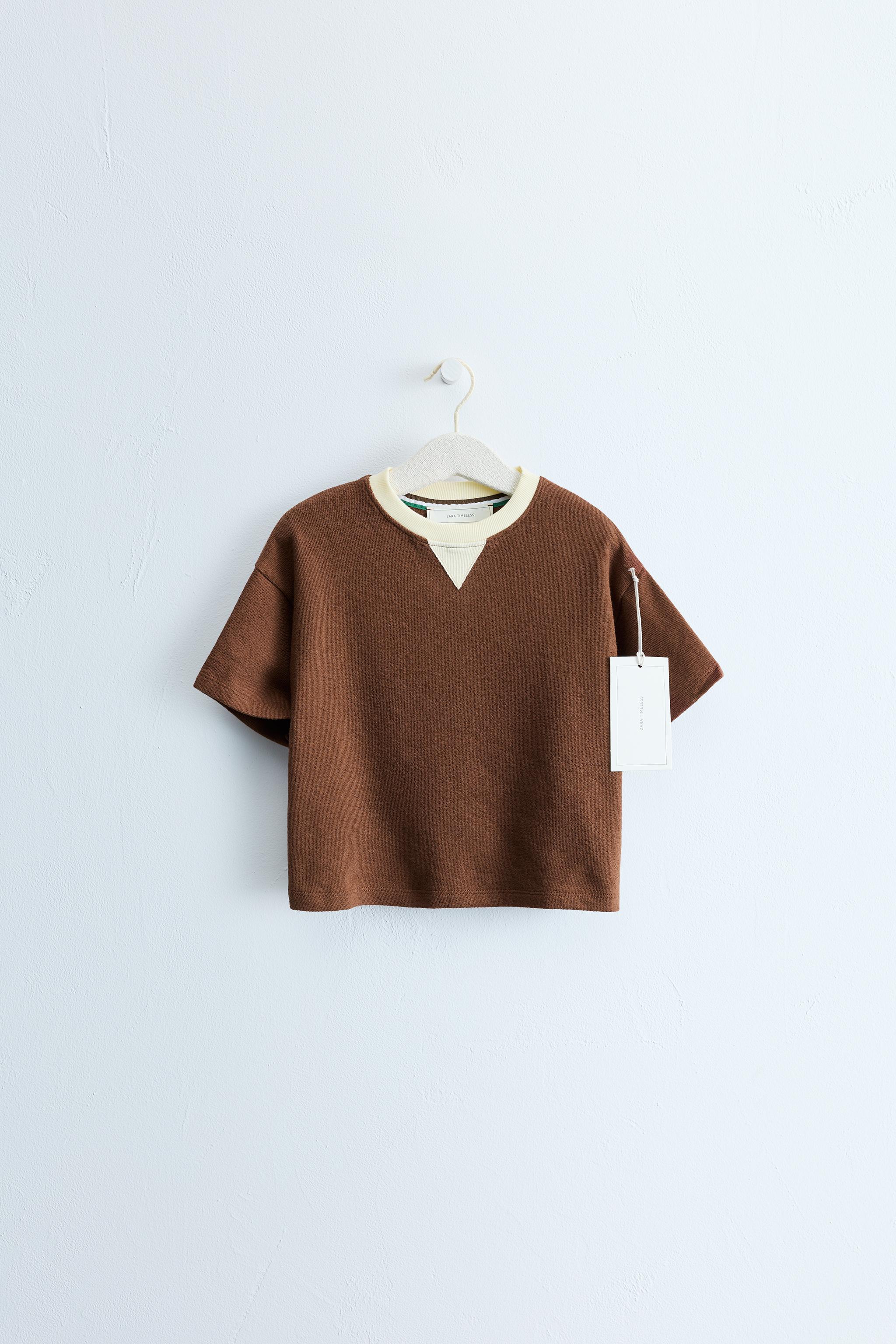 ZARA TIMELESS - T-SHIRT COL EN CONTRASTE