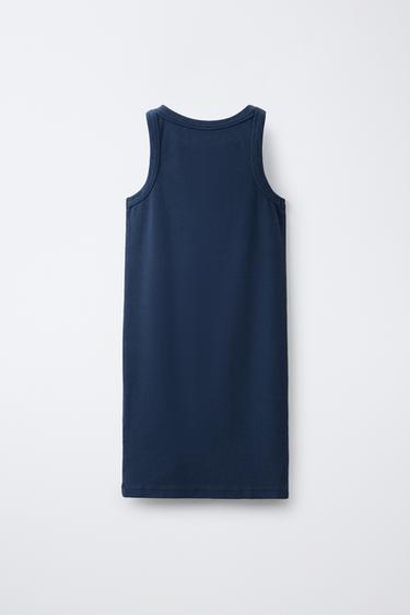 ROBE CÔTELÉE BRODÉE - Bleu de Zara - Image 1