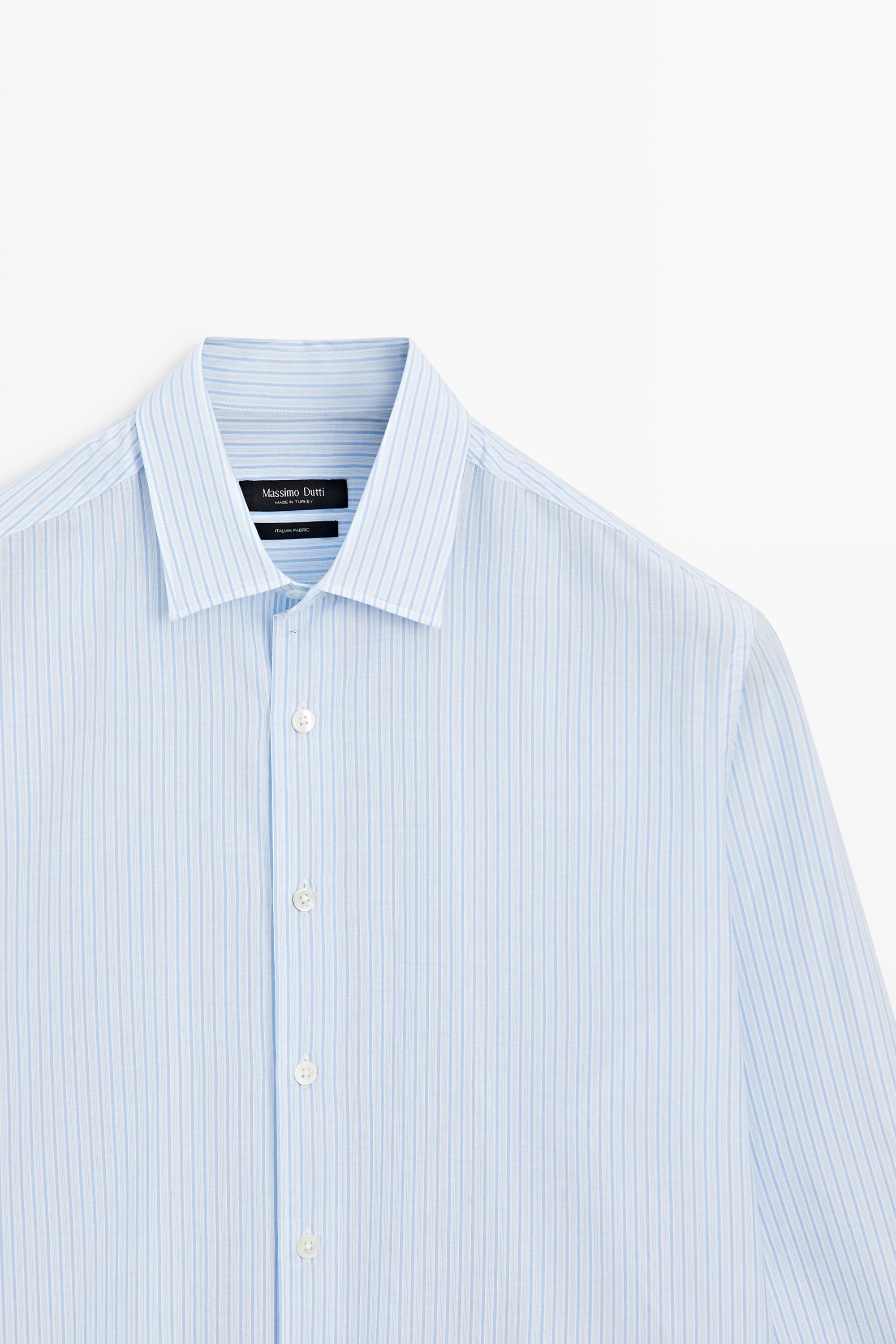 100% cotton regular fit striped shirt