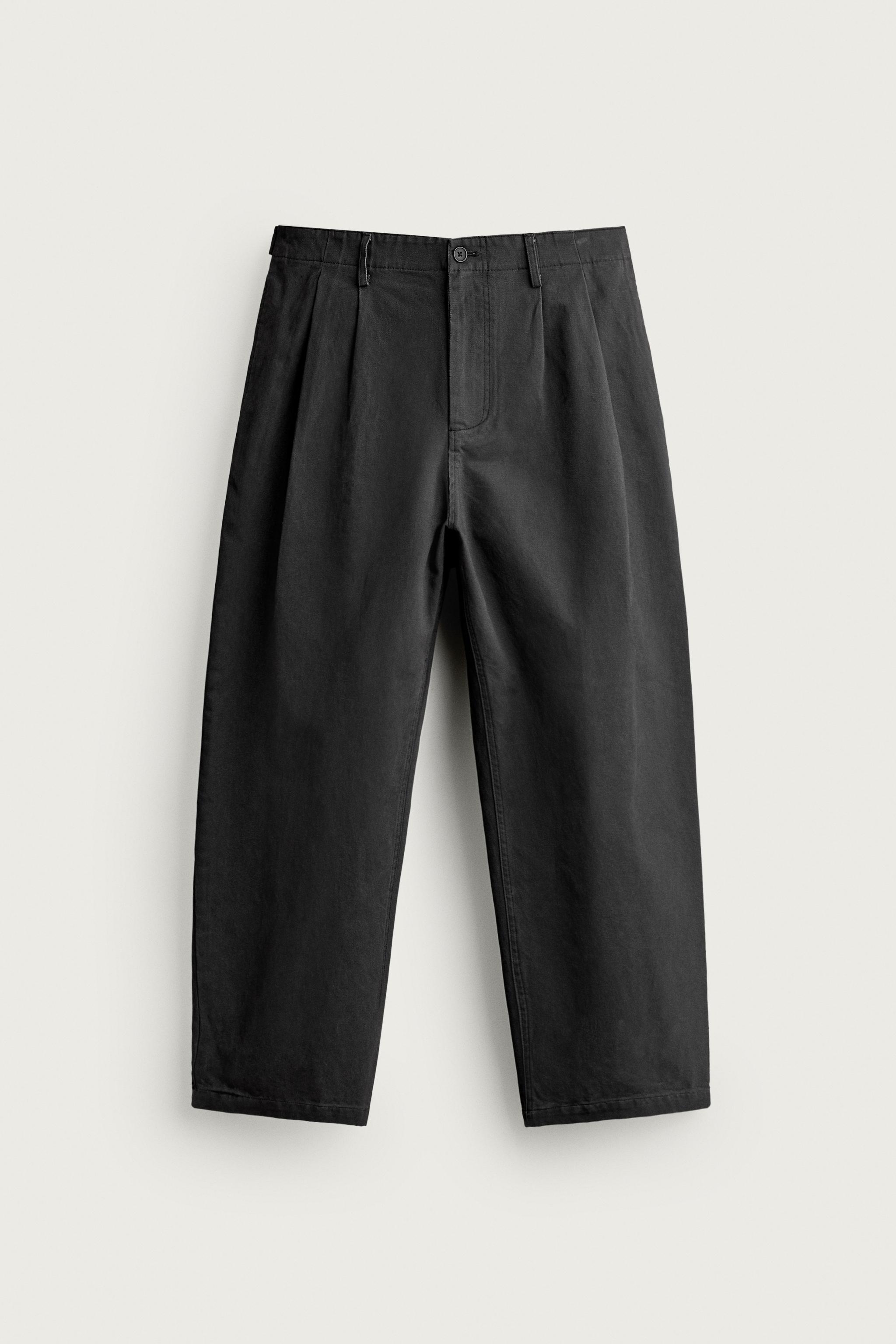 RELAXED FIT PLEATED chino - Grey | ZARA Singapore