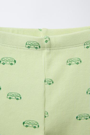2-PACK OF RIBBED LEGGINGS WITH CARAVAN PRINT - Lime by Zara - Image 3