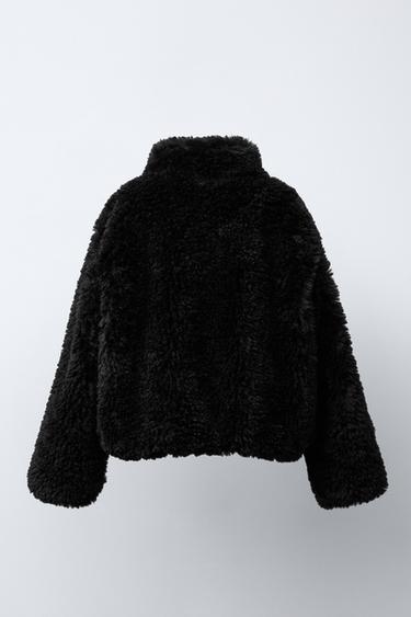 FAUX FUR JACKET - Black by Zara - Image 3