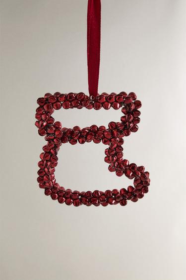 BOOT CHRISTMAS TREE DECORATION WITH SLEIGH BELLS - Red by Zara - Image 1