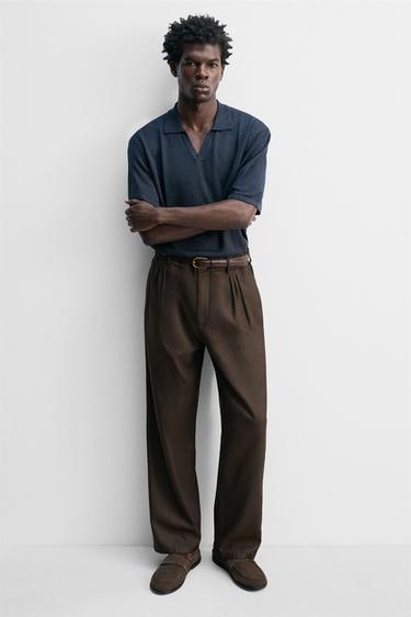 LEATHER SLINGBACK LOAFERS - Taupe Grey de Zara - Image 1