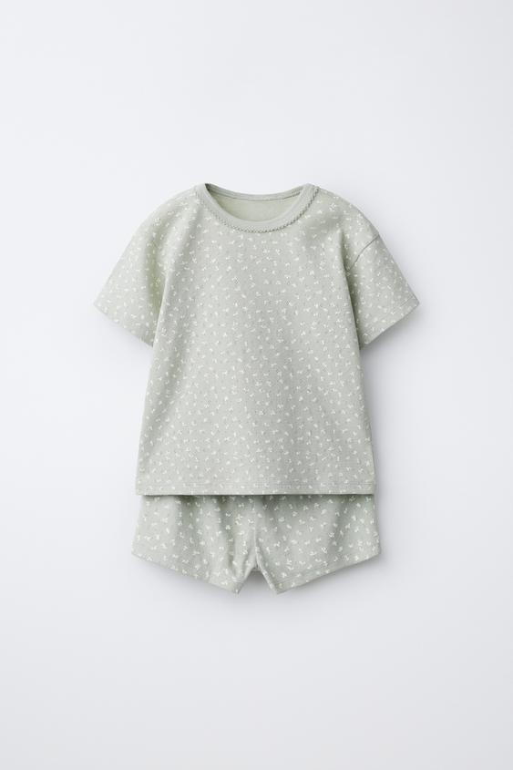 1 1/2-6 YEARS/ FLORAL POINTELLE PYJAMAS - Greenish by Zara - Image 0