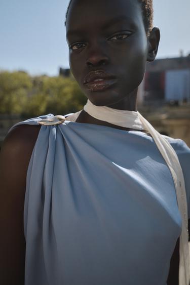SATIN TOP WITH HARDWARE - Blue / Grey by Zara - Image 2