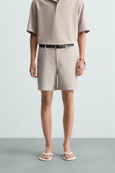 RELAXED FIT BERMUDA SHORTS - Mid-grey by Zara
