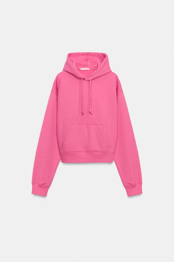 SWEAT À CAPUCHE ET POCHE - Fuchsia de Zara - Image 8