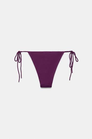BAS DE BIKINI À LIENS NOUÉS - Aubergine de Zara - Image 5