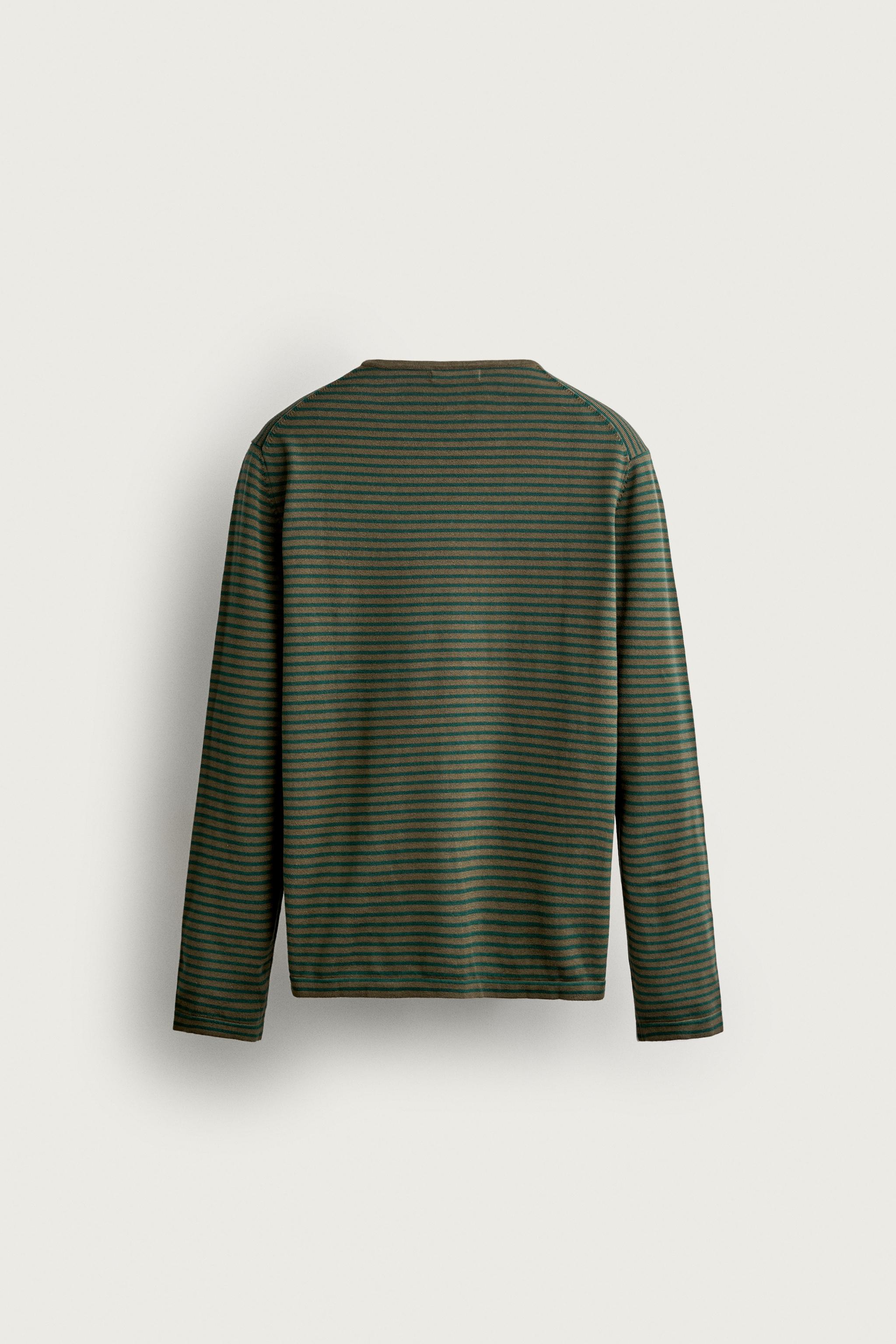 Мужские свитеры Zara STRIPED REGULAR FIT SWEATER — фото 8