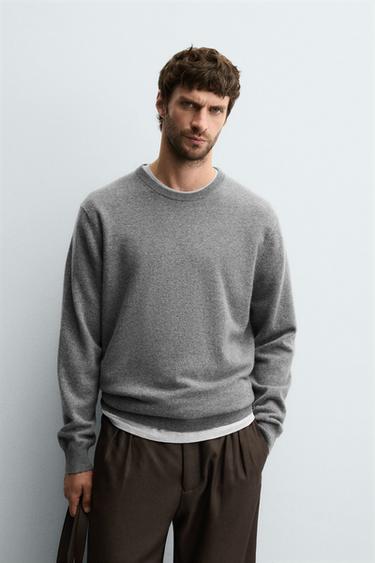 REGULAR FIT CASHMERE JUMPER - Grey marl by Zara