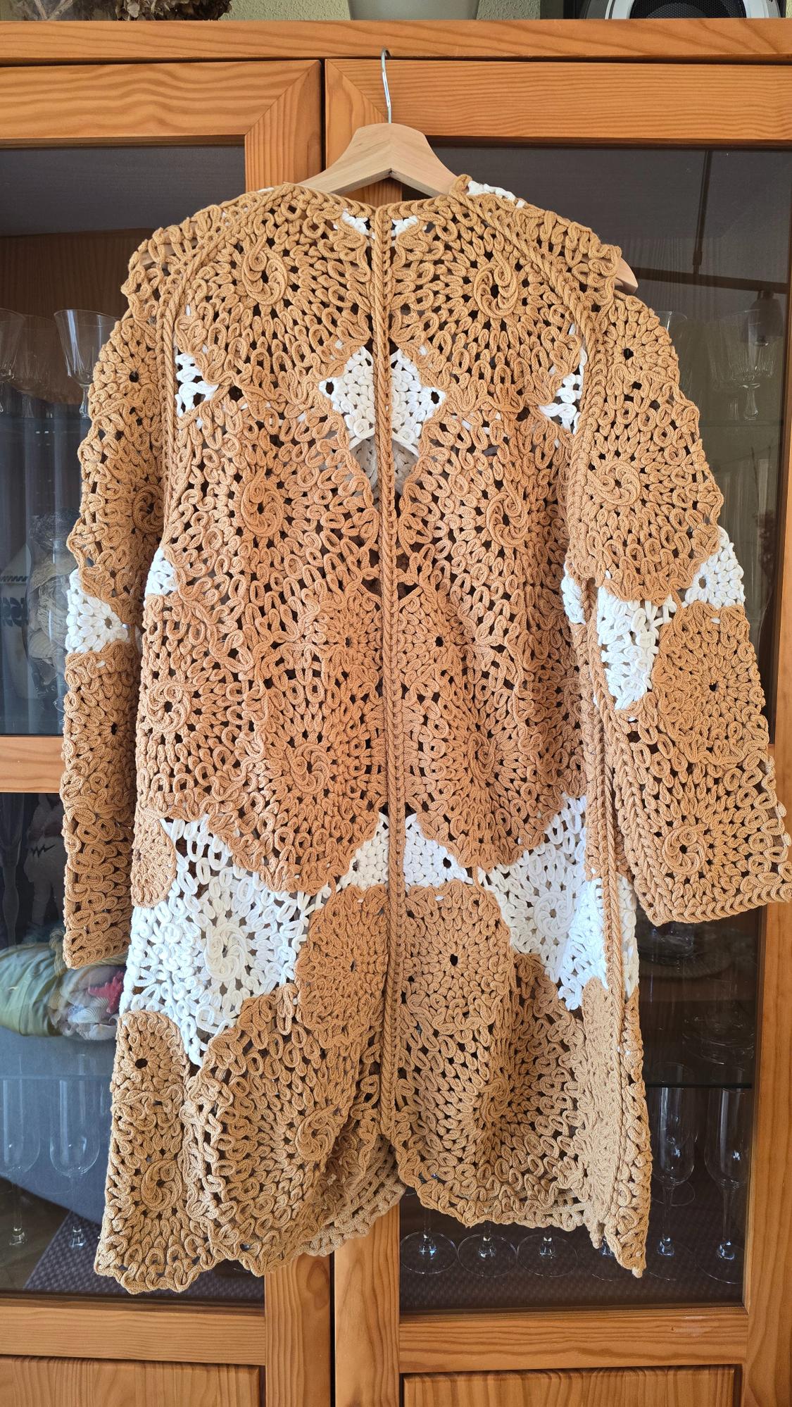 CROCHET KNIT DOUBLE-BREASTED COAT - Image 2