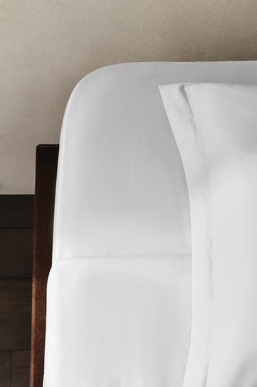 SATEEN FITTED SHEET | 30 CM HIGH (300 THREAD COUNT) - White by Zara - Image 0
